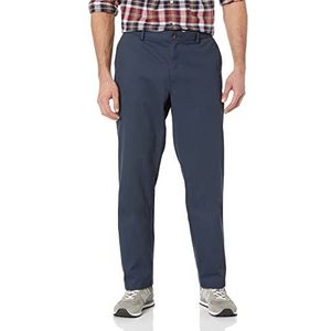 Amazon Essentials Heren straight-fit kreukbestendige platte voorkant chino-broek, marineblauw, 29W x 29L