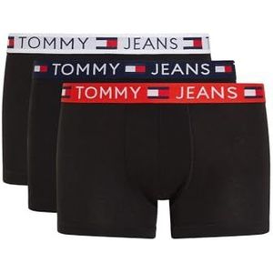 Tommy Jeans Heren 3P TRUNK WB Trunk, Hot Heat/Wit/Drk Ngh Nvy, S, Hete hitte/Wit/Drk Ngh Nvy, S