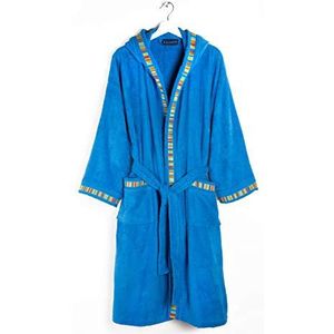 Badstofesima Yupi Junior-badjas met capuchon, effen, 10-12 jaar, blauw