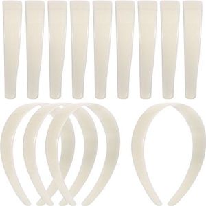 Witte Craft Plastic Hoofdbanden 1 Inch Plain Geen Tanden DIY Haarbanden Plain Hoofdbanden (20 stuks)