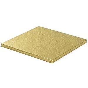 0931713 DECORA vierkante taartplaat goud CM 30X1,2 H