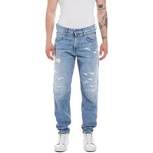 Replay Heren Jeans Sandot Tapered-Fit, Lichtblauw 010, 31W / 32L