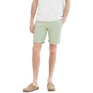 TOM TAILOR - Herenbermuda - Groen - Katoen en Elastaan - Slim Fit