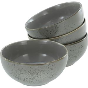 CreaTable, 21676, serie Nature Collection Stone, 4-delige serviesset voor 4 personen, Boeddha Bowl van aardewerk, vaatwasser- en magnetronbestendig, kwaliteitsproductie