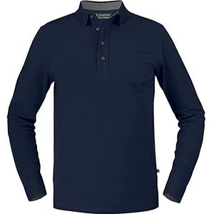 Texstar PS08 Unisex lange mouwen stretch Pikee hemd, maat XS, marine