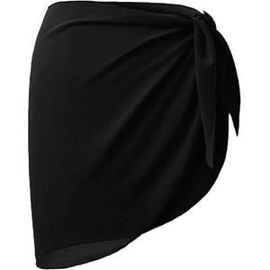 Haute pression Effen pareo voor meisjes, badpak, bedekkend, Zwart, 14 Jaren