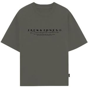 JACK & JONES Jcopoint Branding Tee Ss Crew Neck FST, grape leaf, S