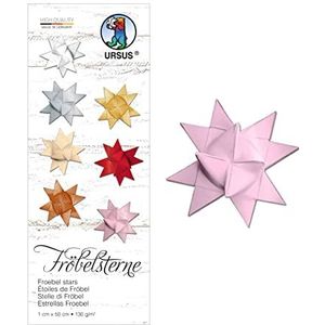 Ursus 3200026 - papierstroken voor kikkersterren, roze, van gekleurd papier 130 g/m², ca. 1 x 50 cm, 100 stroken voor ca. 25 sterren, knutselklassiekers voor de kersttijd