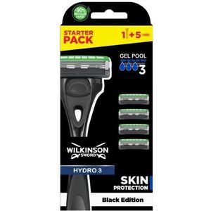 Wilkinson Sword Hydro 3 Black Edition Scheerapparaat met 5 opladers