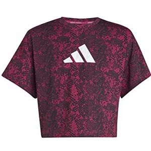 Adidas Meisjes-T-shirt (korte mouw) G Ti AOP Tee, Semi Lucid Fuchsia/Carbon/White, IC0357, 152