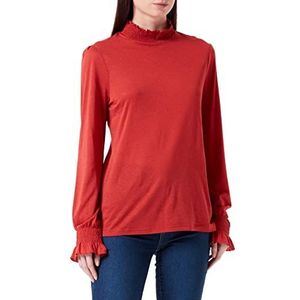 BOSS Dames Jersey Top, Medium Rood, M