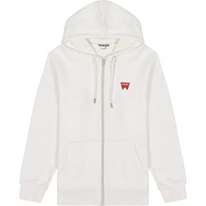 Wrangler Heren Zip Thru Hoodie Hooded Sweatshirt, Worn White, X-Large, Worn White, XL