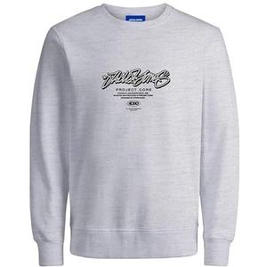 Jack & Jones - Jcoscripture - Sweatshirt - Wit Melange - Normale Pasvorm