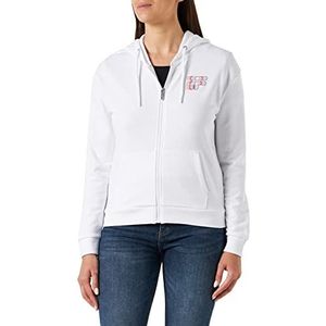 FILA Dames Strevi Graphic Logo Hooded Sweat Jas met capuchon, wit (bright white), XL