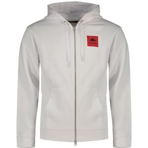 Replay Heren sweatjack met capuchon regular fit ritssluiting Pure Logo collectie, 001, wit, XS