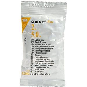 Scotchcast, 3M - Scotchcast Plus Casting Tape, watergeactiveerd glasvezelverband, lichtgewicht, bestendig, ademend, witte kleur, afmeting 5 cm x 3,65 m, verpakking van 10 stuks.