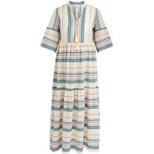 IZIA Dames gestreepte jurk Maxi 19325636, roze turquoise wolwit, XS, roze, turquoise, wolwit, XS