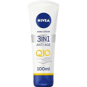 NIVEA 3-in-1 Q10 Anti-Age Handcrème - Handverzorging - Hand Cream- 24 uur lang zachte handen - Bevat glycerine vloeistof - Lichaamsverzorging -100 ml