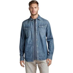 G-STAR RAW Heren 3301 Straight Shirt, Blauw (Faded Cricket Blue D311-D891), L, Blauw (Faded Cricket Blue D311-d891), L