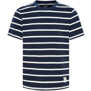 Pepe Jeansvoor mannen. PM509436 Alessandro marine T-shirt (L), Casual, Korte mouwen, Biologisch katoen, Duurzaam, Marineblauw