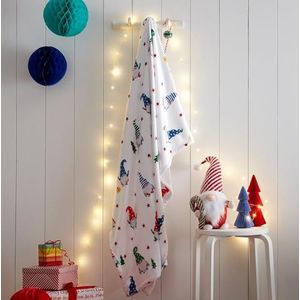 Fusion - Kerst Teddy Fleece Plaid (120 x 150cm) - Gonk Throw - Zachte Fleece Touch - Witte Gooi Deken - Gnomes Sofa Plaids - Kerst Gifts