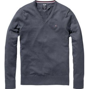 Tommy Jeans Heren lang - normale sweater, grijs (098 Dark Shadow), L