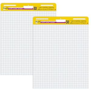 Post-it Super Sticky Self Stick Meeting Chart, 560 Grid Paper, 25"" x 30"", 30 vellen, 2 Pads/Pack
