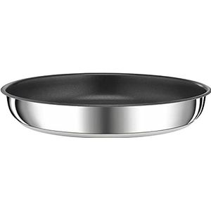 Tefal Ingenio Preference koekenpan, 22 cm, stapelbaar, roestvrij staal, anti-aanbaklaag, inductie, veelzijdigheid, ruimtebesparend, temperatuurweergave, gemaakt in Frankrijk L9730302