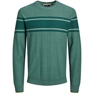 JACK & JONES Heren JCOLOGAN Spring Knit Crew Neck Gebreide trui, Trellis/Detail: Blokking, M, Trellis/detail: blokkeren, M