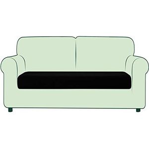CHUN YI Elastische sofa-kussensloop voor 2-zits, jacquard-spandex-stof, kussensloop (bank, zwart)