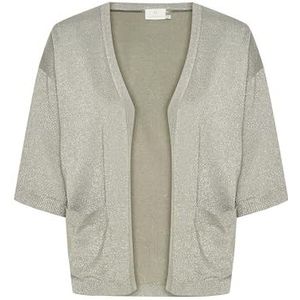 KAFFE Damesvest, open voorkant, halve mouwen, casual, fit, licht, gebreide zakken, Vetiver, L