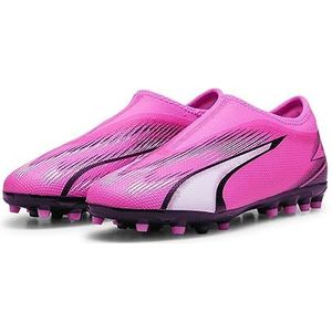 PUMA Ultra Match Ll Mg Jr voetbalschoen voor kinderen, uniseks, Poison Pink PUMA Wit PUMA Zwart, 29 EU