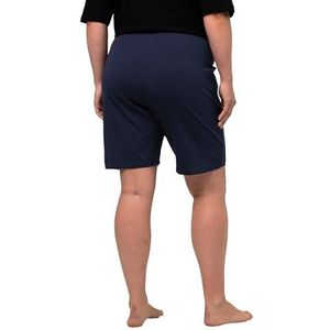 Ulla Popken Jerseyshorts voor dames, zakken, elastische tailleband, donkerblauw, 40W / 32L