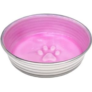 Loving Pets Le Bol Geglazuurde Interieur RVS Hondenkom Antislip Vaatwasmachinebestendig Duurzaam Pet Schotel - Rose - Medium (850 ml)