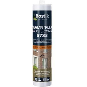 BOSTIK S733 Seal´n´Flex Bouw siliconen Manhattan, neutrale universele siliconen, schimmelbestendig, duurzaam elastisch, verfvriendelijk, voor binnen en buiten, 300 ml