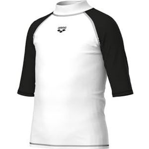 Arena Heren Unisex Jr Rash Vest S/S Graphic Top, Wit-zwart, 34