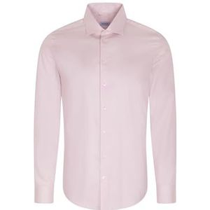 Seidensticker Zakelijk overhemd voor heren, slim fit, strijkvrij, kent-kraag, lange mouwen, 100% katoen, roze, 43