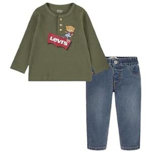 Levi's Henely Denim Set 6ej096 Baby Jongens Ramp, lichtgroen (olivijn), 6 Maanden