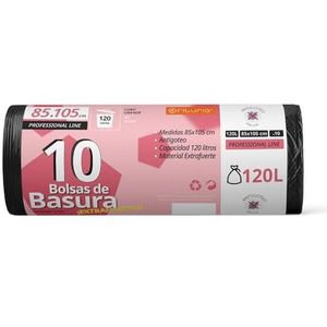 Ofituria Afvalzakken, 120 l, robuust, geschikt voor vuilnisbakken van 120 l, lekvrij, grote kunststof vuilniszakken, geschikt voor alle soorten afval, 85 x 105 cm - Ofituria (10 zakken, 120 l)