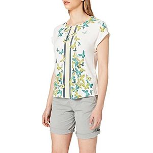 Gerry Weber Dames blouseshirt met V-hals casual blouseshirts, Off White Ligh Lime Aloë Print, 48