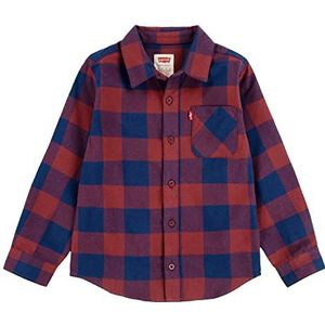 Levi's Kids Lvb Ls Flanel Shirt met één zak L/S Geweven TOP, Haven, 3 Jaren