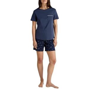 CALIDA - Korte Pyjama - Navy/Wit - Jersey - All-over Patroon