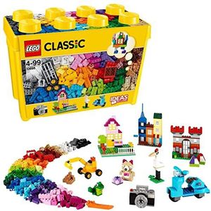 LEGO 10698 Classic Creatieve grote opbergdoos met Ramen, Deuren, Wielen en een Basisplaat, Leuk Cadeau voor Jongens en Meisjes vanaf 4 Jaar
