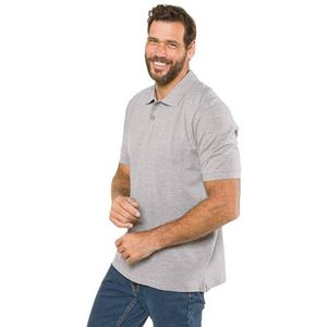 JP 1880 Poloshirt voor heren, piqué poloshirt, grijs melange, 7XL