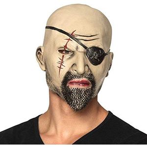 Boland 97582 Piratenmasker, gezichtsmasker van latex, hoofdmasker, griezelmasker, Halloween, carnaval, themafeest, verkleding, kostuum