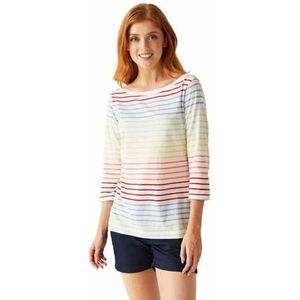 Regatta Dames Bayletta katoen mix lichtgewicht T-shirt, Wit/Multi, 36