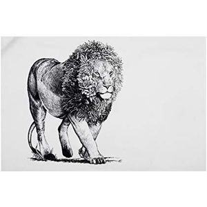 Maxwell & Williams Marini Ferlazzo Theedoek met Leeuw, 100% Katoenen Keukendoek, Wit, 50 x 70 Centimeter