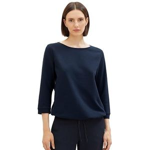 TOM TAILOR Dames Lange mouwen met structuur 1024039, 10668 - Sky Captain Blue, XL