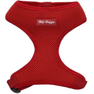 Hip Doggie HD-6PMHRD Ultra Comfort Harness Vest hondenharnas, XXXL, rood