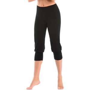 Teyli Comforto 3/4 katoenen leggings voor dames, zwart, XXL grote maten